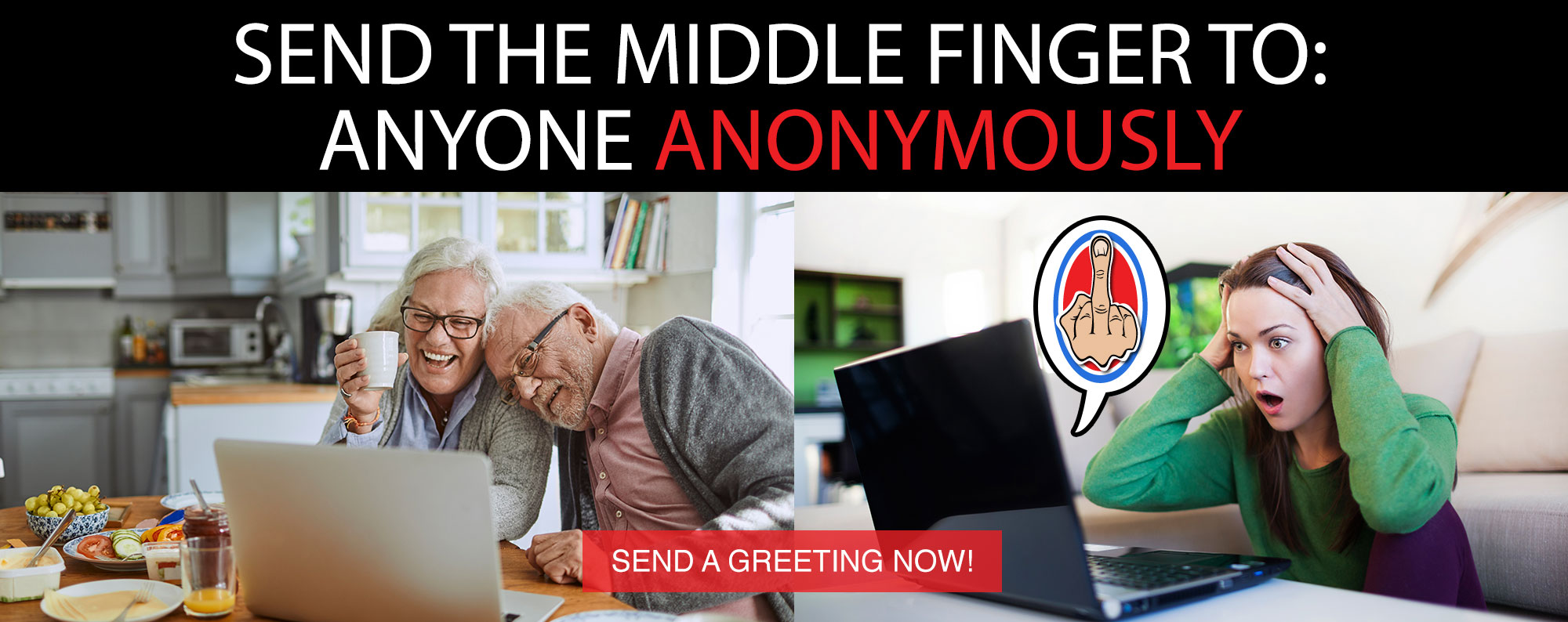 Send the middle finger to anyone anonymously